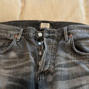 Citizens of humanity black distressed crop jeans